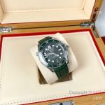 High Quality Replica OMEGA Seamaster 300 Different Straps (316 Stainless Steel/Silicone) Grey Wavy Ceramic Face Dial Green Ceramic Bezel Stainless Steel Case Watch 42mm